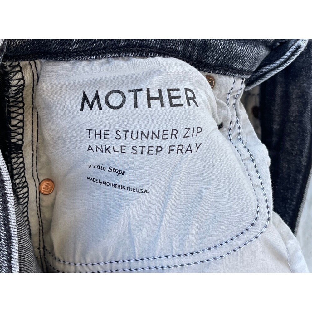Mother - Stunner Zip Ankle Step Fray Skinny Jeans in Train Stops size 25 - Picture 10 of 12